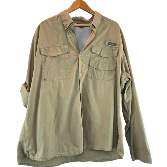 Columbia Long Sleeve Button Down Outdoor Hiking Ventilated Shirt Mens 2XL Khaki - Picture 1 of 6